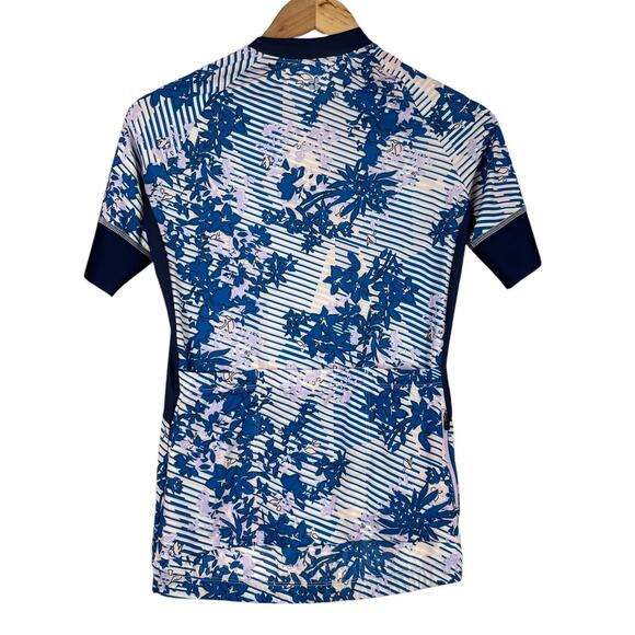 Sweaty Betty NWT Short Sleeve Cycling Jersey Floral Grid Zip Pocket Size S - Picture 5 of 14